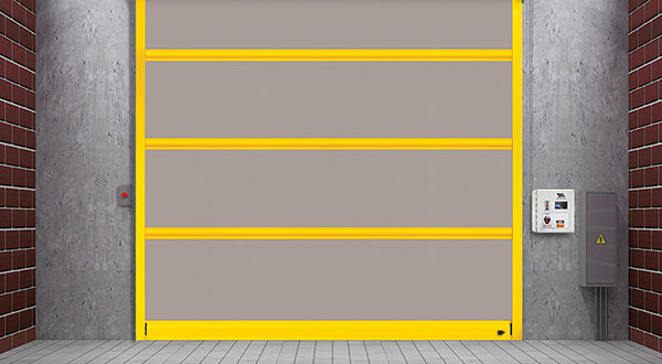 Modern sectional garage door for distribution center