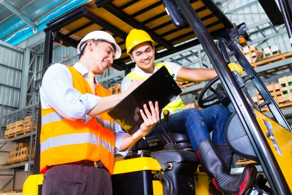 safe work environment with forklifts