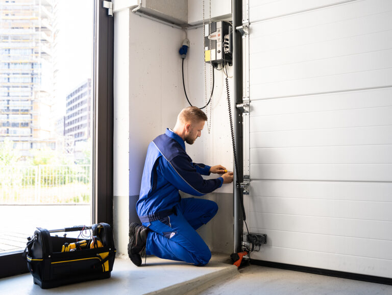 Scheduled maintenance on rolling door motor