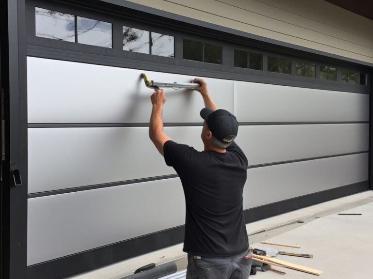 Door technician conducting sensor test